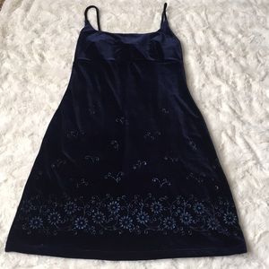 Navy Blue Velvet Dress